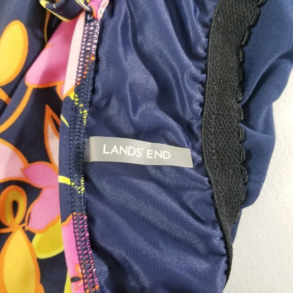 Lands End Floral Tankini Top Women Size 4